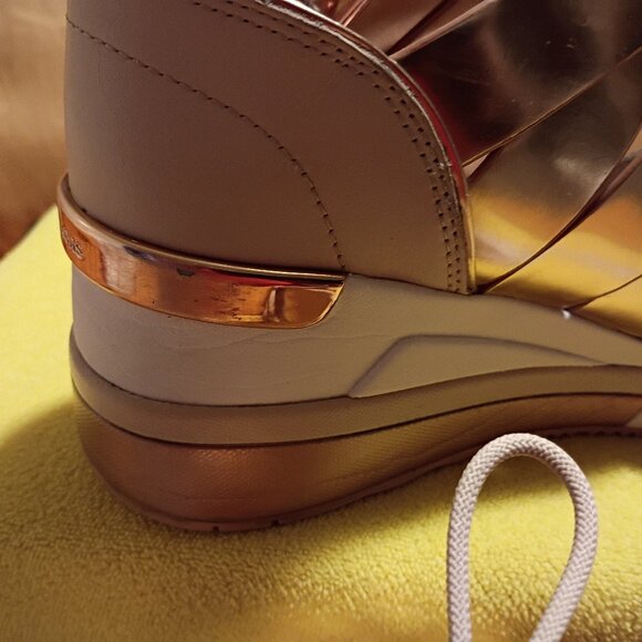 Michael Kors Beckett Rose Gold /Pink Lady, Wadge Heel, Sandal, Sneakers, Size 7 - Picture 15 of 15